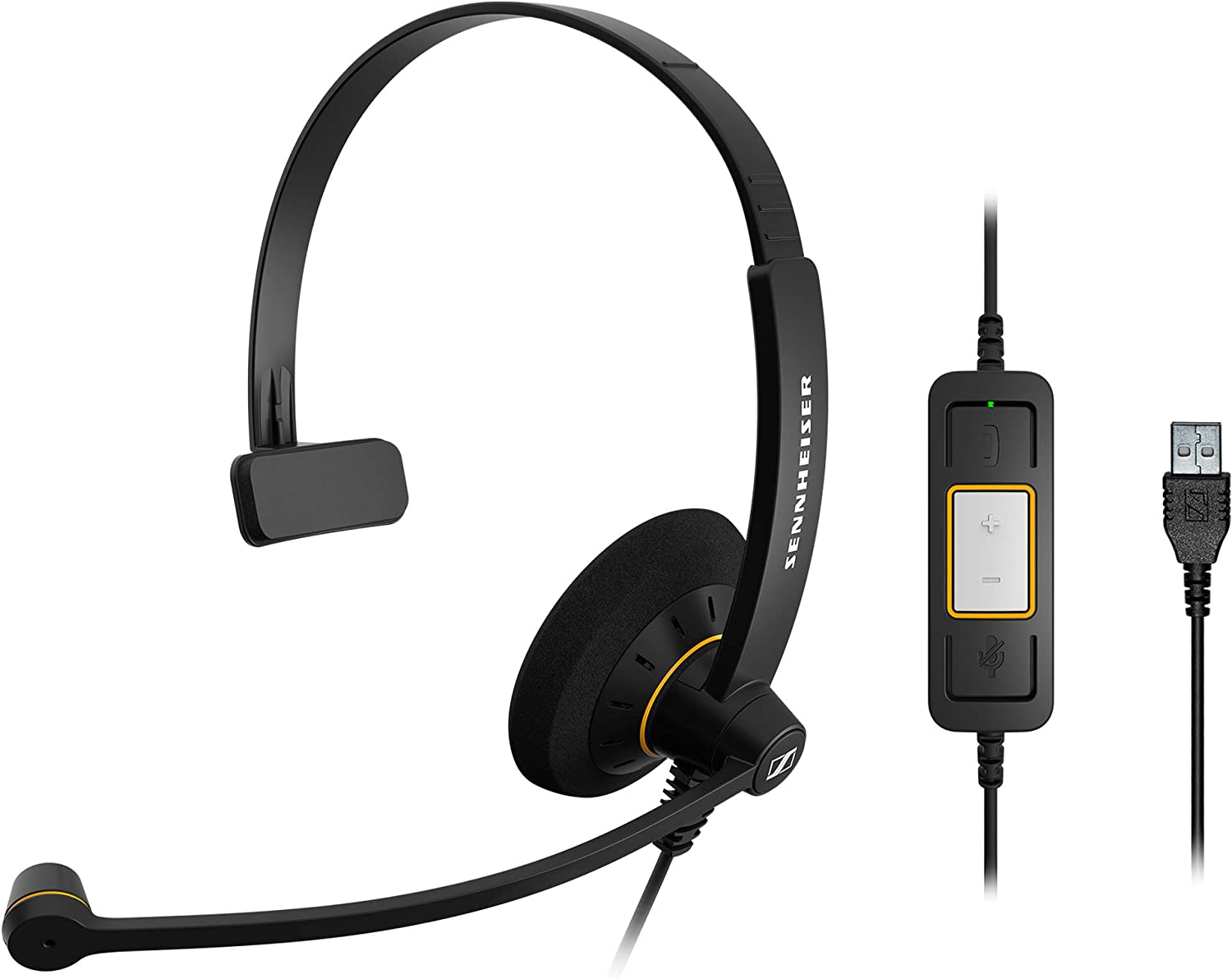 with HD Sound, Noise-Cancelling Microphone, &amp; USB Connector (Black)