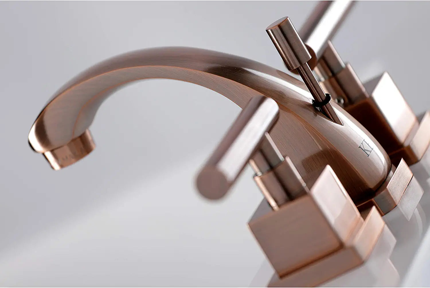 Kingston Brass KS494CQLAC Claremont Widespread Bathroom Faucet, Antique Copper