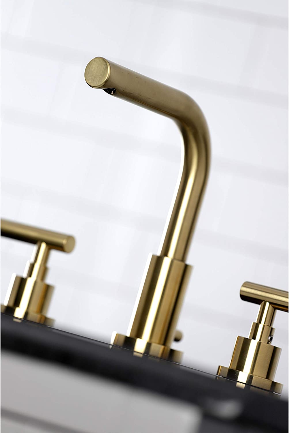 Kingston Brass FSC8953CML Manhattan Widespread Bathroom Faucet, Brushed Brass