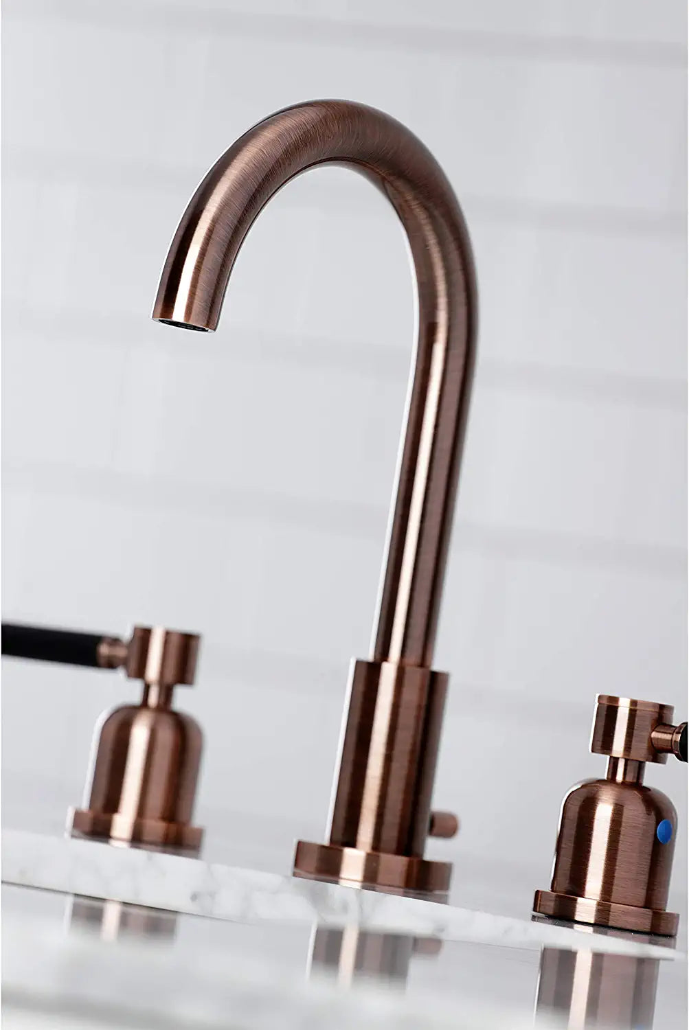 Kingston Brass FSC892DKLAC Kaiser Widespread Bathroom Faucet, Antique Copper