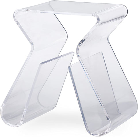 Baxton Studio Carlina Acrylic Stool/End Table, Clear