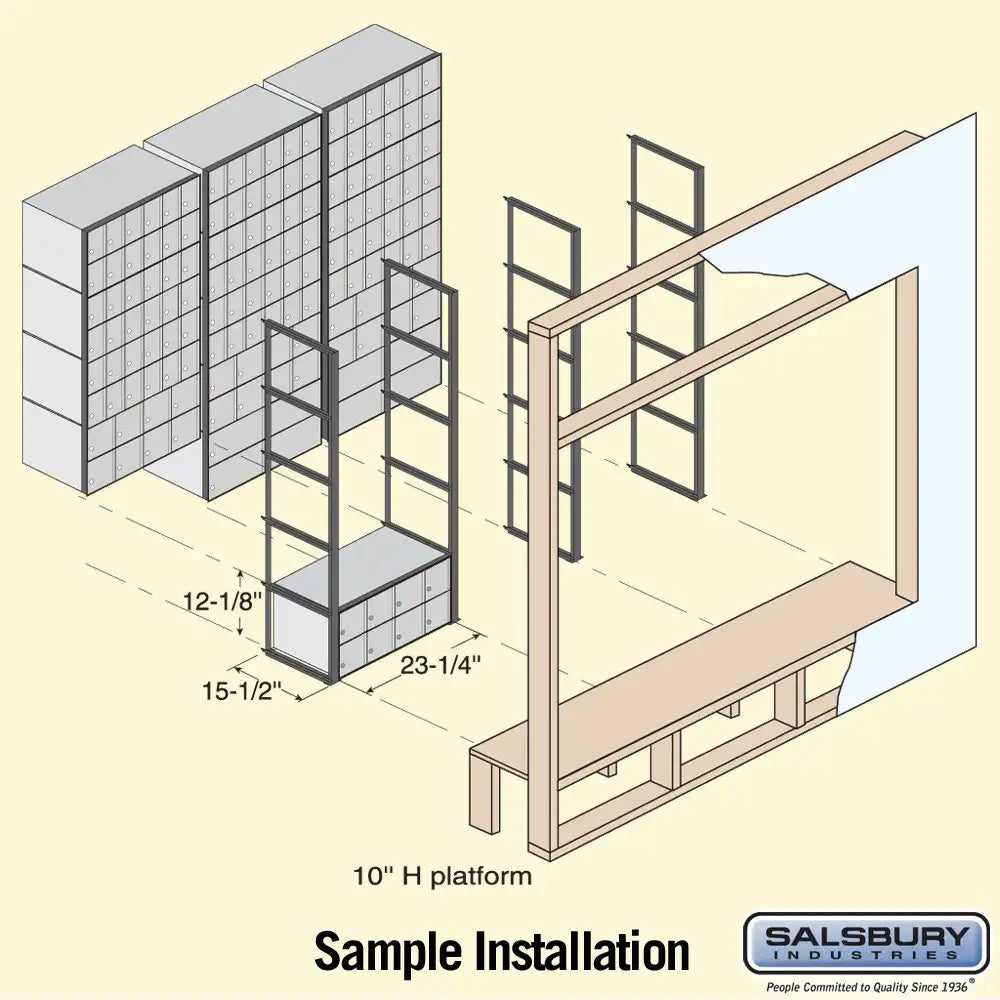 Salsbury Industries 2208 Aluminum Mailbox, 8 Doors, Rack Ladder System, Aluminum with Black Trim