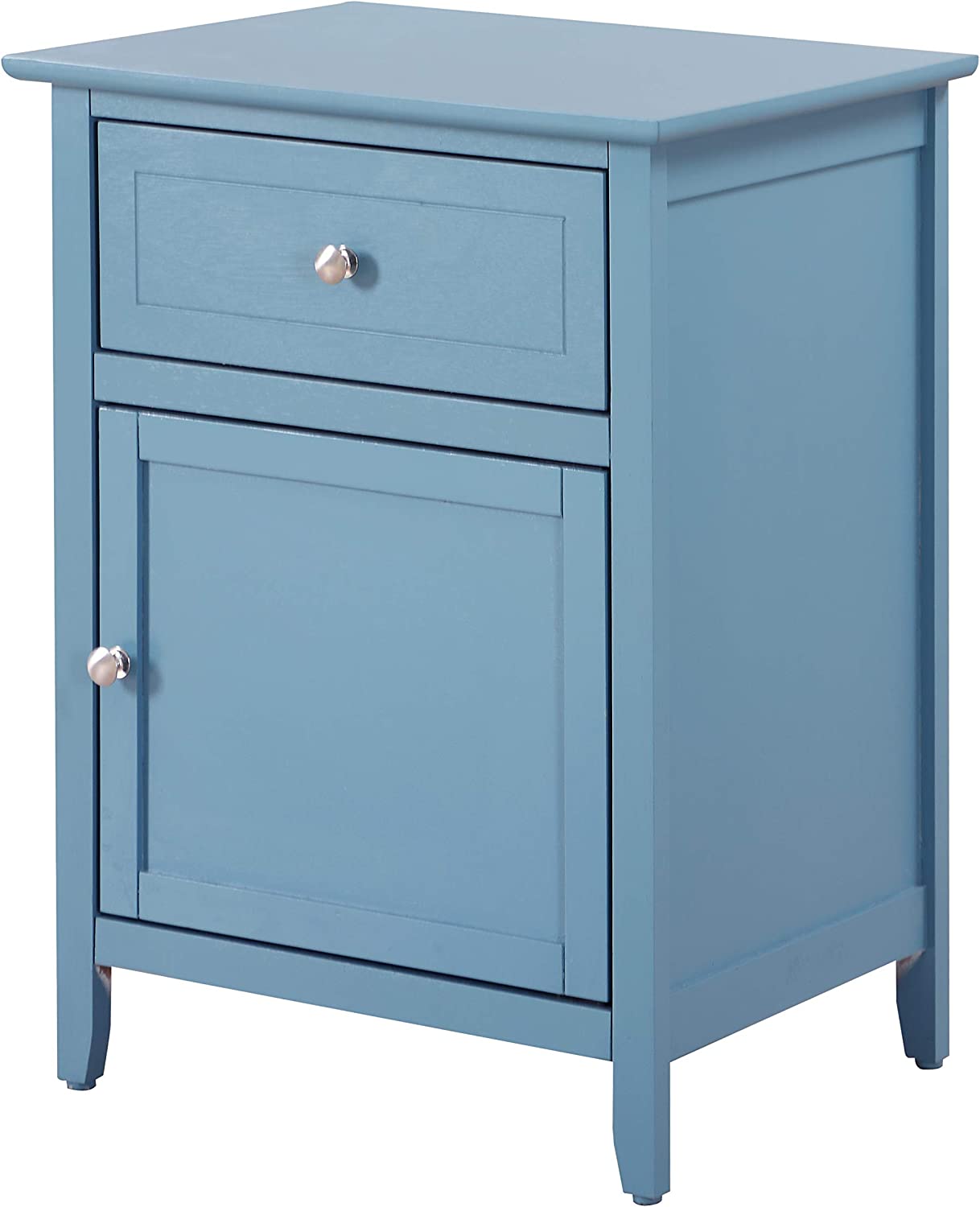 Glory Furniture 1 Drawer /1 Door Nightstand, Teal