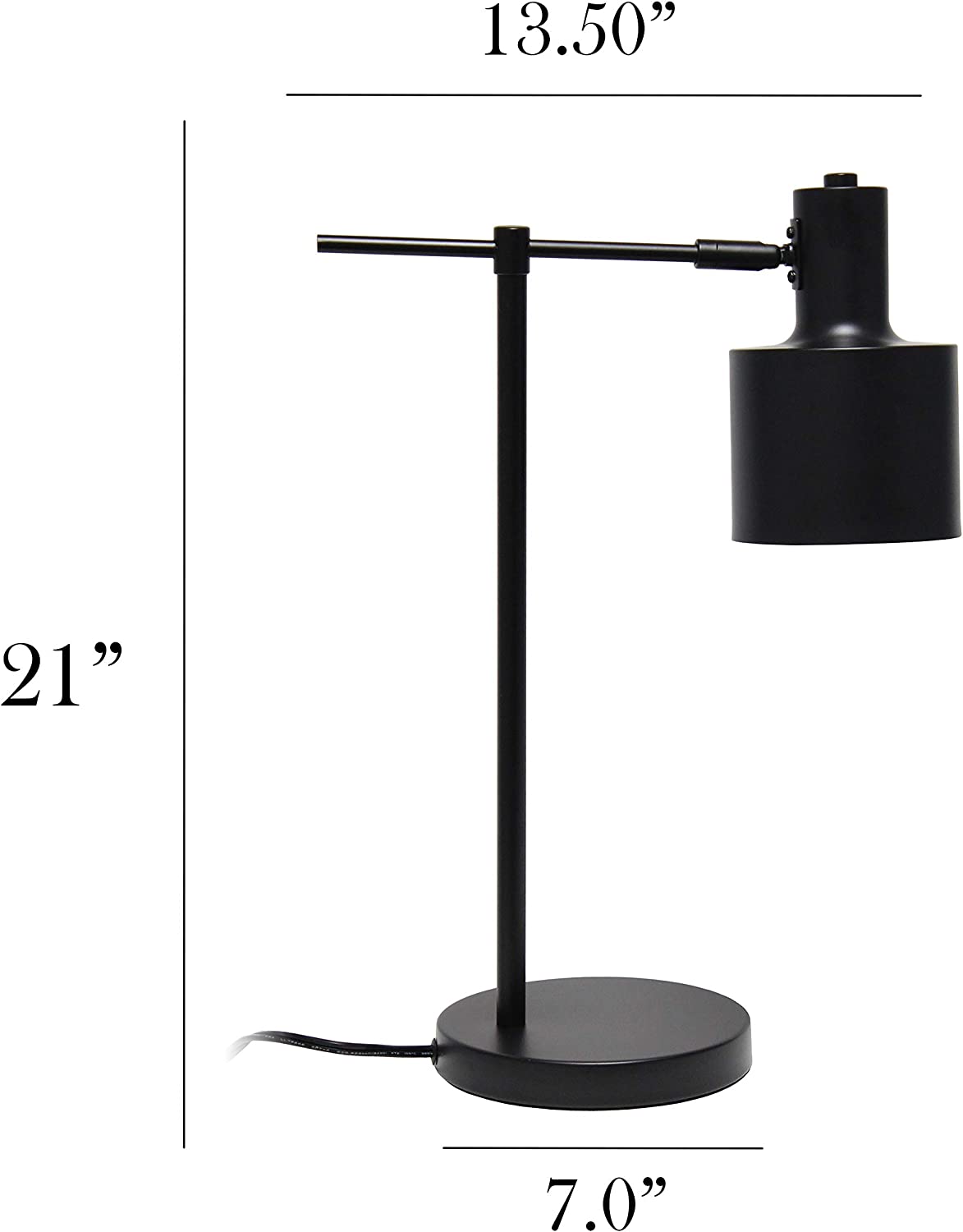 Simple Designs LT2074-BLK Metal Table Lamp, Black