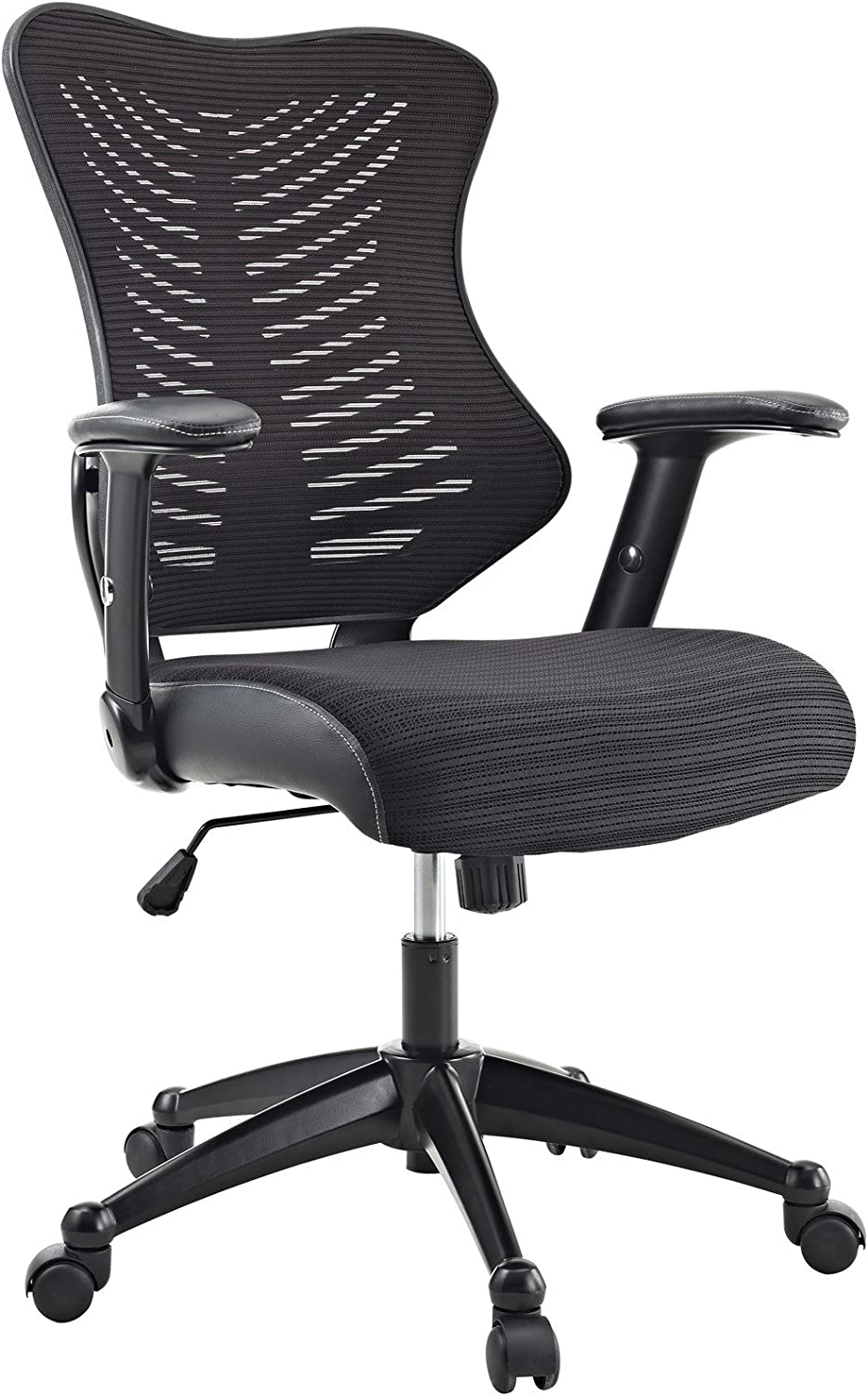 Modway EEI-209-BLK Clutch Ergonomic Mesh Computer Desk Office Chair in Black