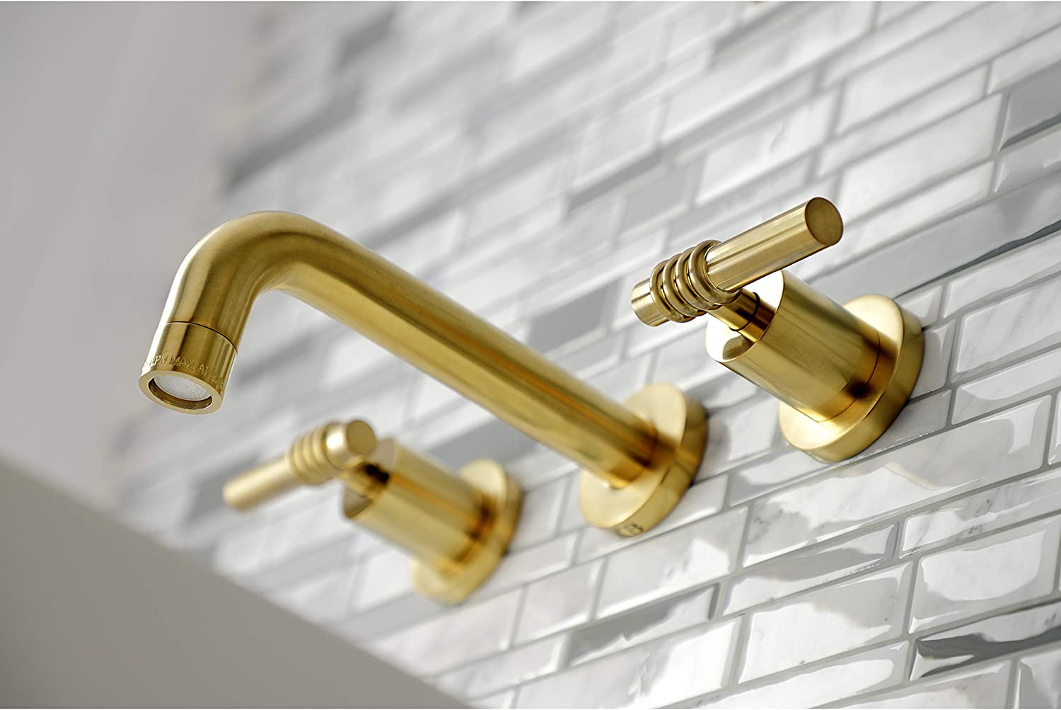 Kingston Brass KS8127ML Milano Bathroom Faucet, Brushed Brass