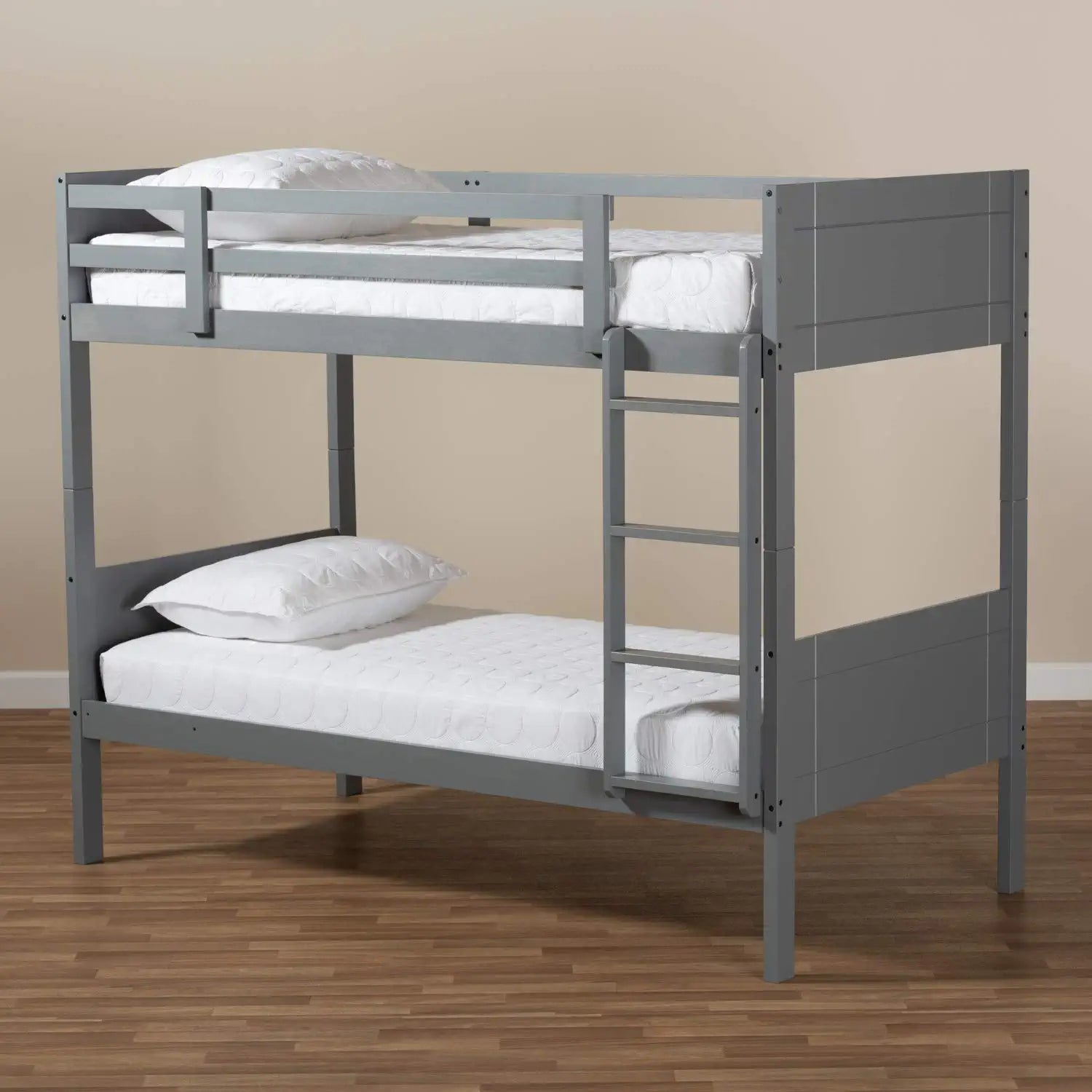 Baxton Studio Elsie Modern and Contemporary Grey Finished Wood Twin Size Bunk Bed