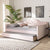 Baxton Studio Perry Modern and Contemporary Light Pink Velvet Fabric Upholstered and Button Tufted Full Size Daybed with Trundle