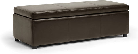Baxton Studio Dennehy Modern Ottoman,Dark Brown