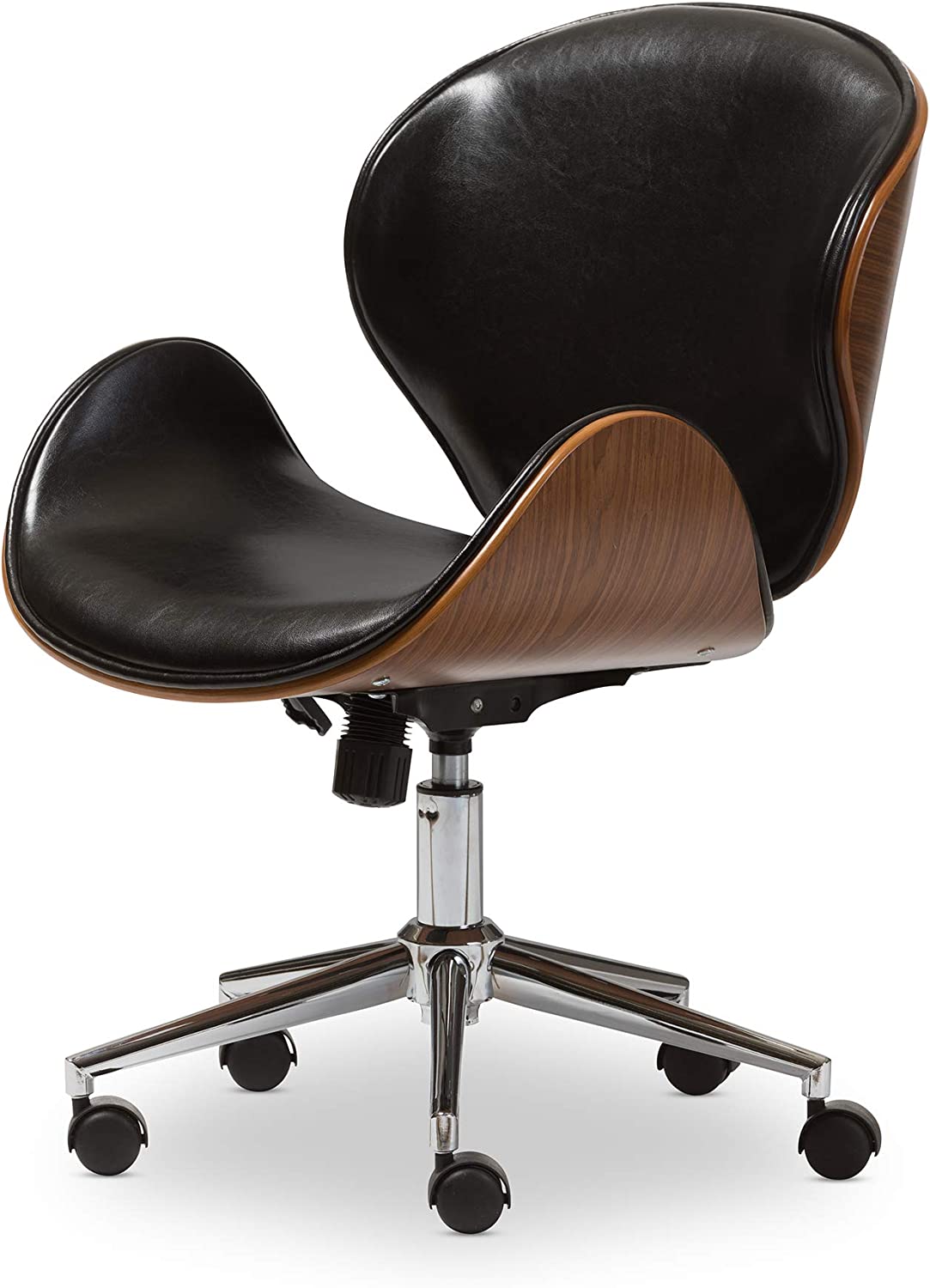 Baxton Studio Bruce Modern Office Chair, Walnut/Black