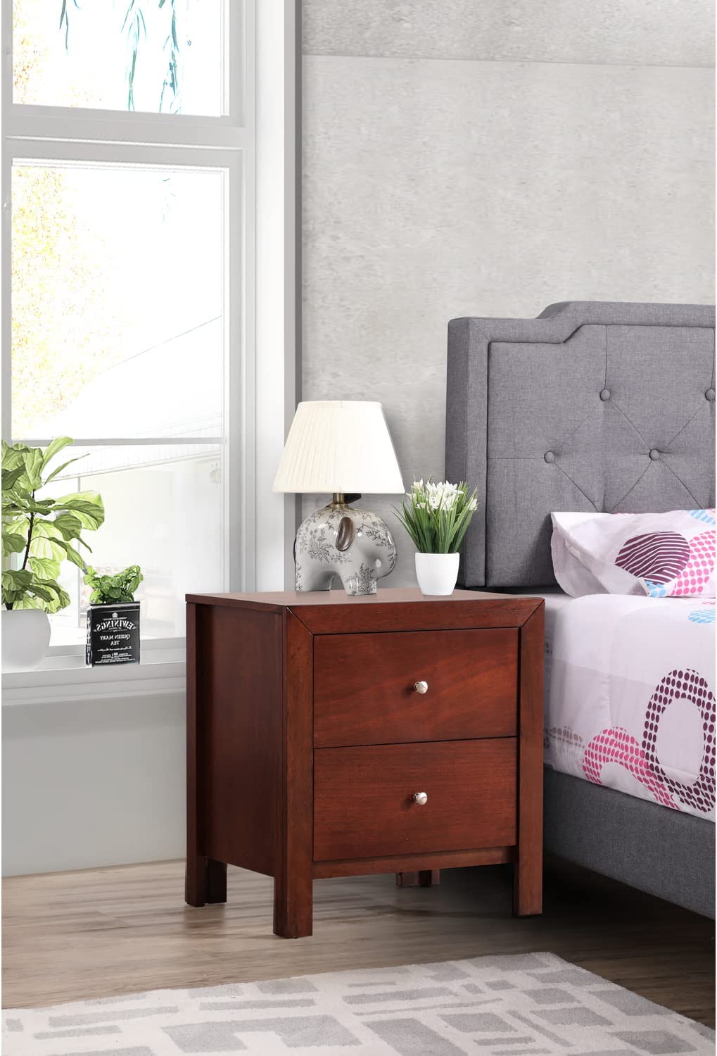 Glory Furniture Burlington G2400-N Nightstand, Cherry