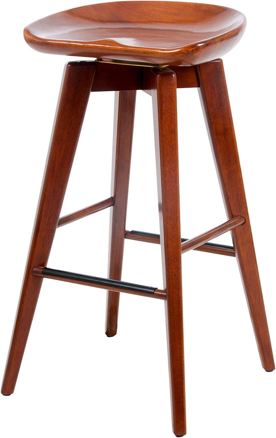 Boraam Bali Bar Height Swivel Stool, 29-Inch, Walnut