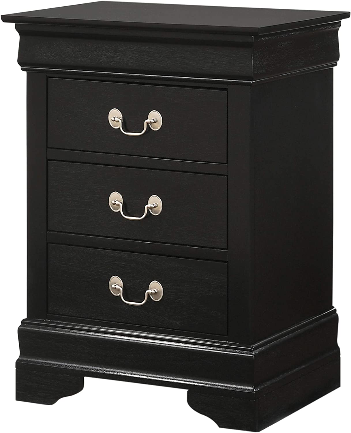 Glory Furniture 3 Drawer Nightstand, 29&#34;H X 21&#34;W X 16&#34;D, Black