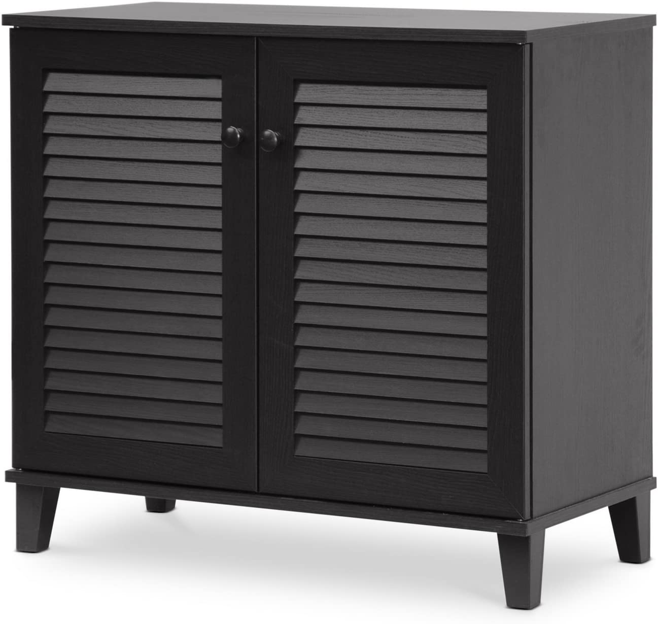 Baxton Studio FP-01LV-Espresso Studio Coolidge Shoe-Storage Cabinet, Espresso 14.5Lx29.625Wx27.5H