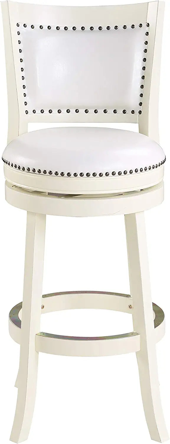 Boraam Bristol Bar Height Swivel Stool, 29-Inch, Distressed White