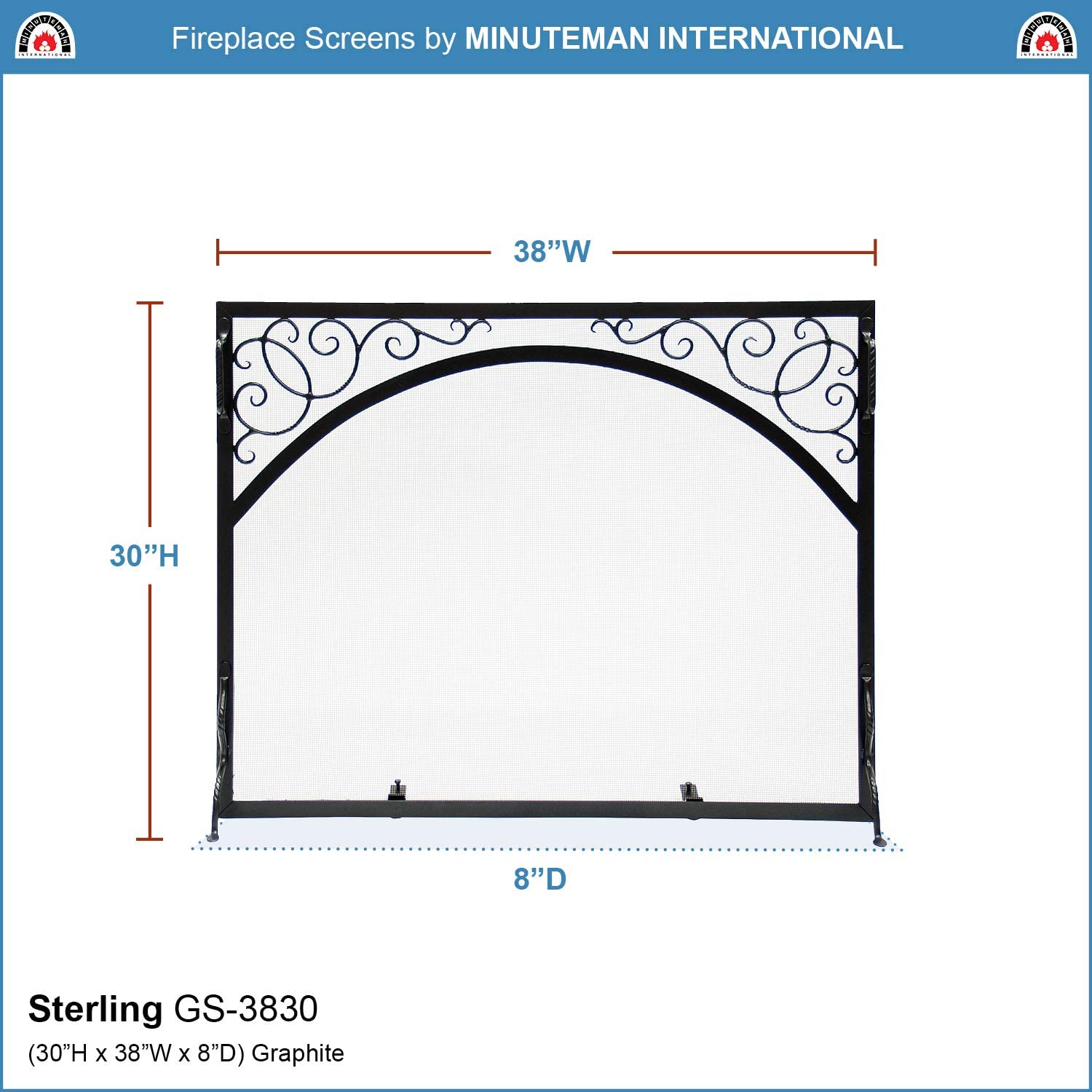 Minuteman International GS-3830 Sterling Fire Screen Scroll and Arch