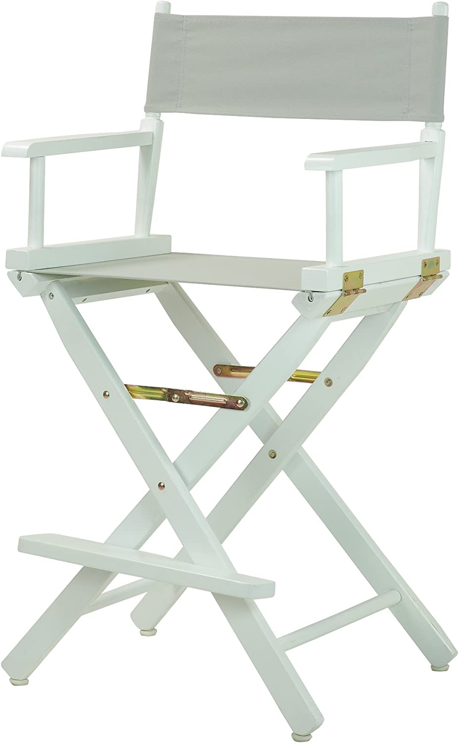 Casual Home 24&#34; Director&#39;s Chair White Frame with Grey Canvas, Counter Height