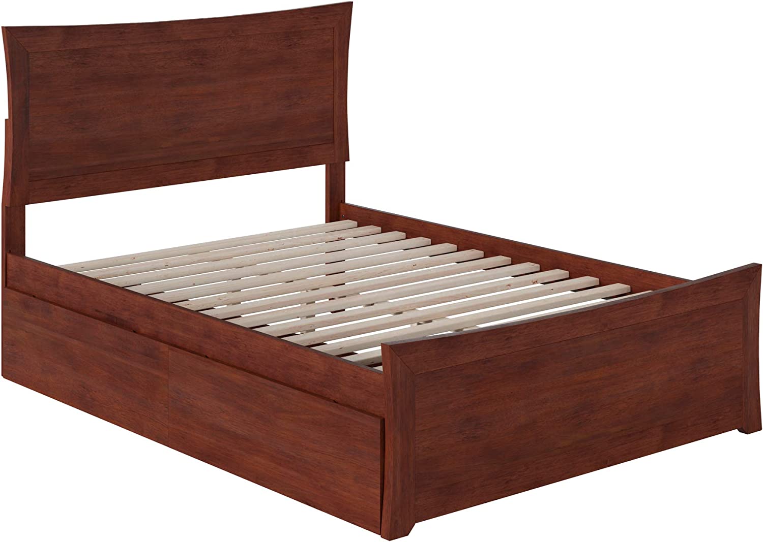 AFI Metro Platform Matching Footboard and Turbo Charger with Urban Bed Drawers, Full, Walnut