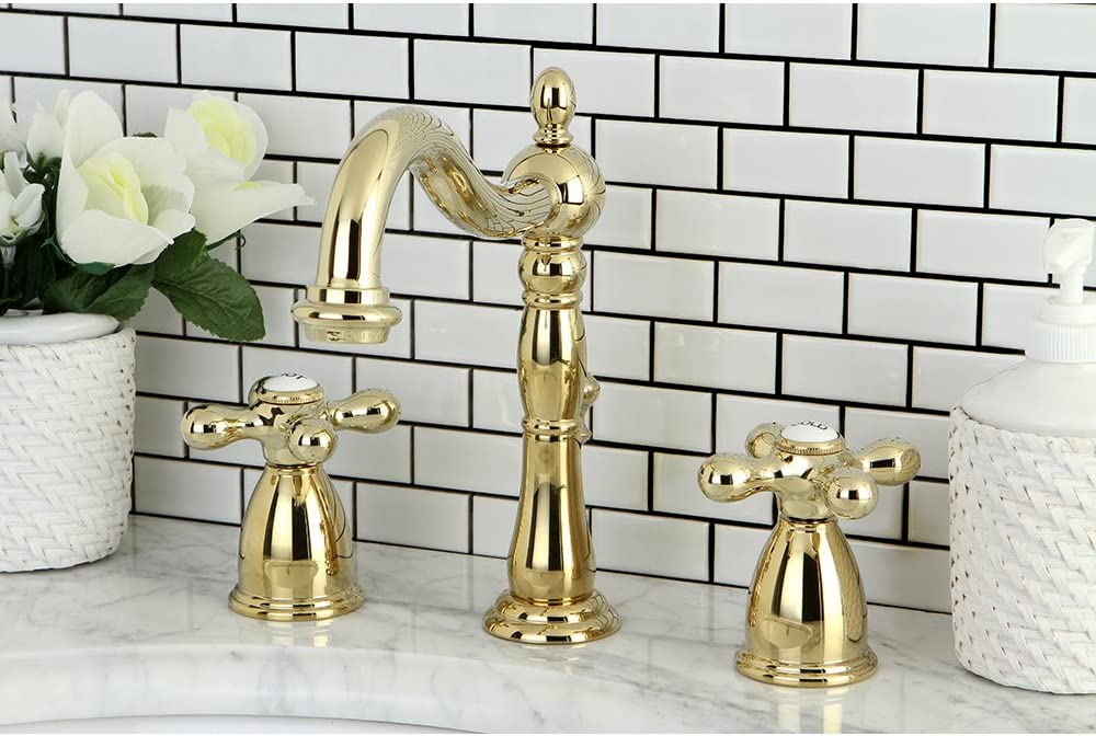 Kingston Brass KB1973AX 8 in. Widespread Bathroom Faucet, Antique Brass