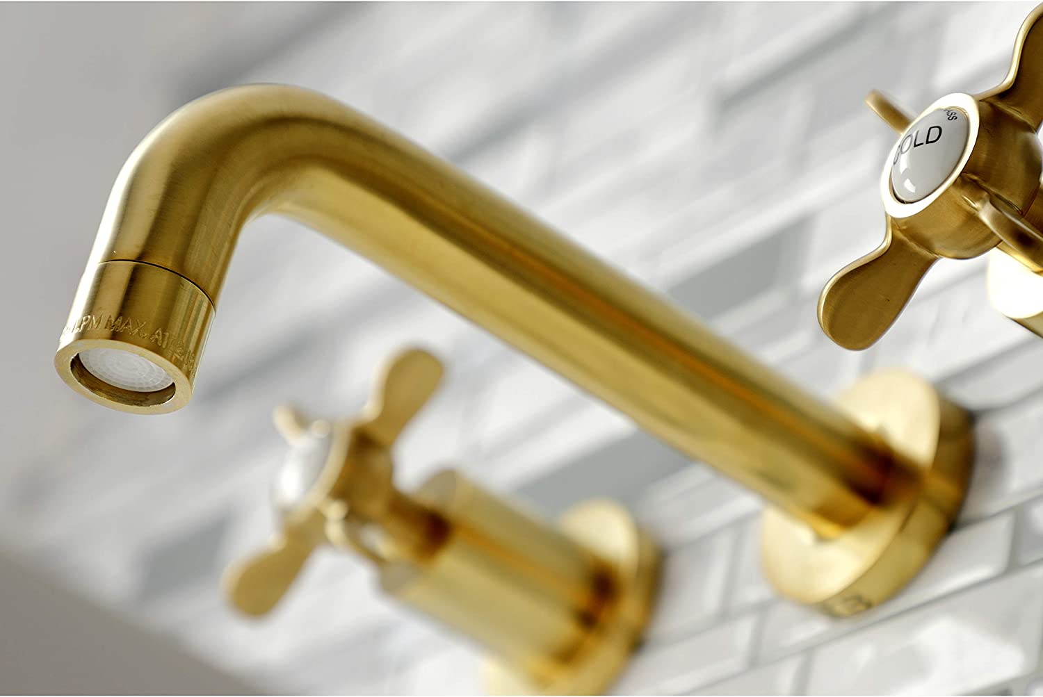 Kingston Brass KS8127BEX Essex Bathroom Faucet, Brushed Brass