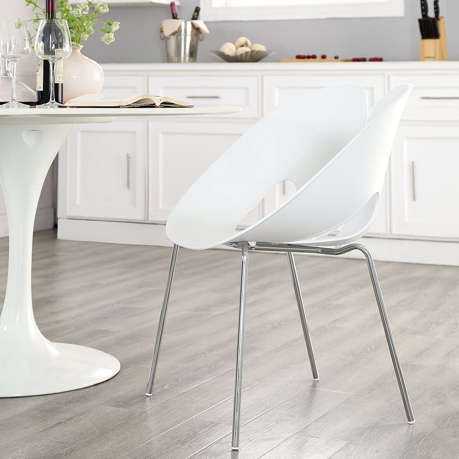Modway Envelope Dining Side Chair in White