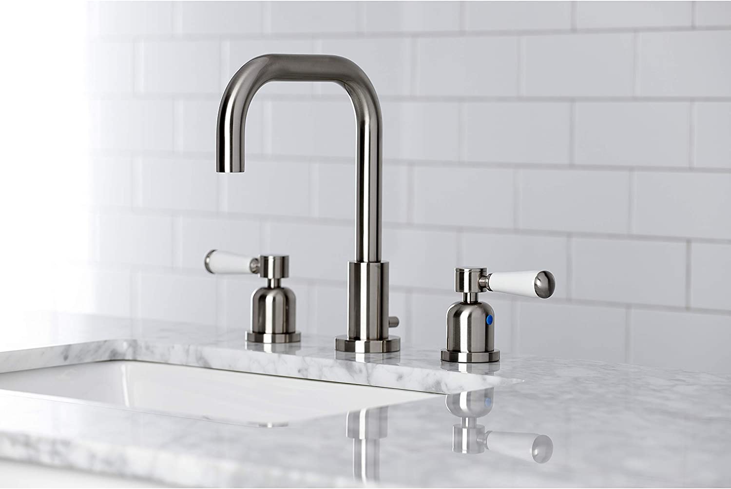 Kingston Brass FSC8938DPL Paris Widespread Bathroom Faucet, Brushed Nickel