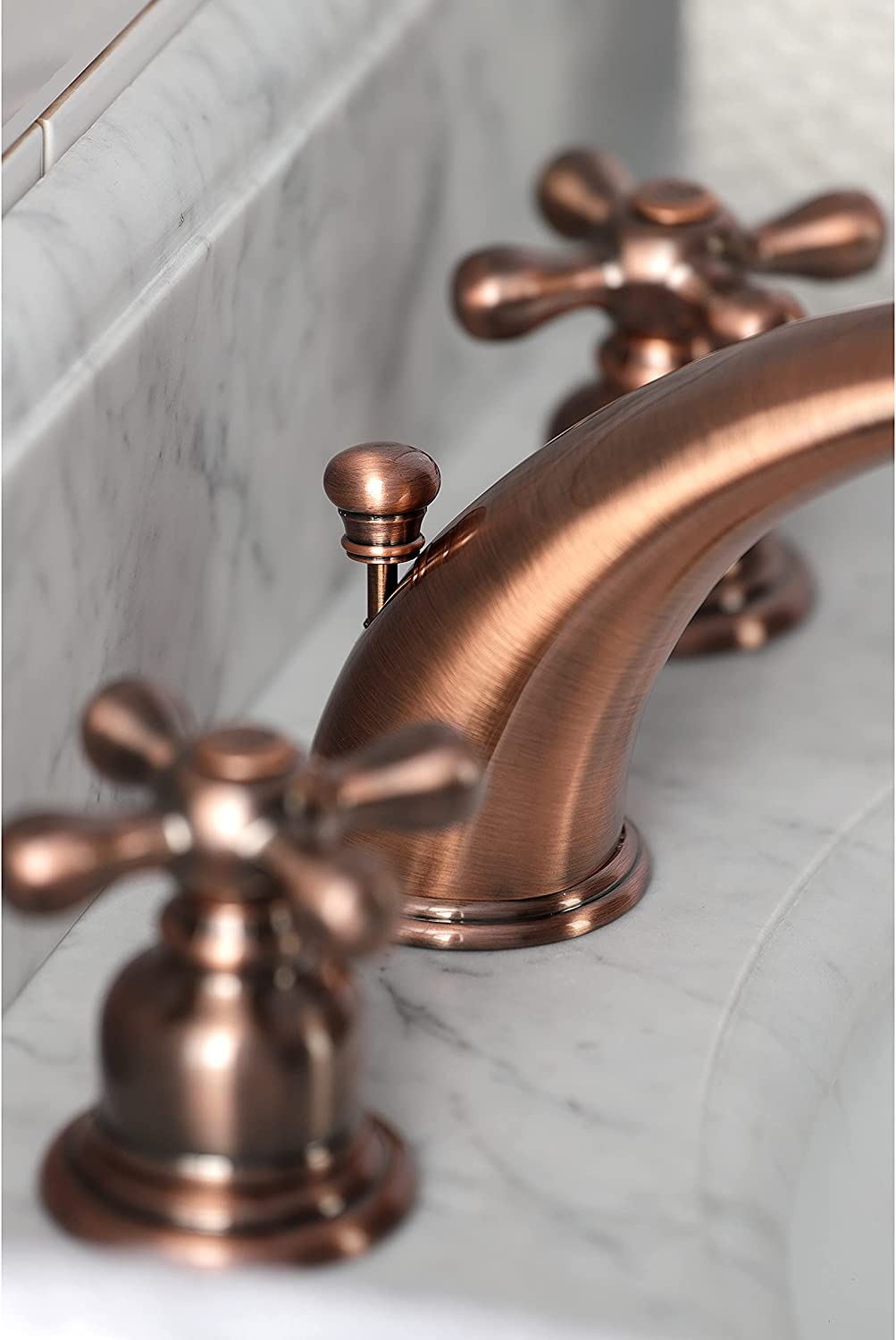 Kingston Brass KB966AX Victorian Widespread Bathroom Faucet, Antique Copper