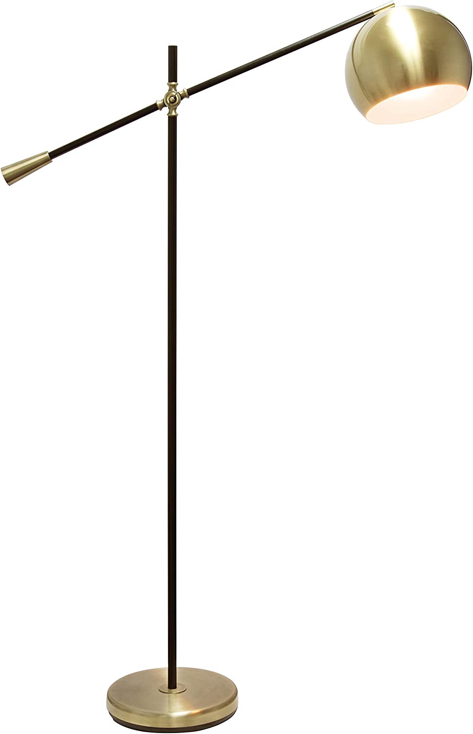 Simple Designs LF1024-ABS Pivot Arm Floor Lamp, Antique Brass