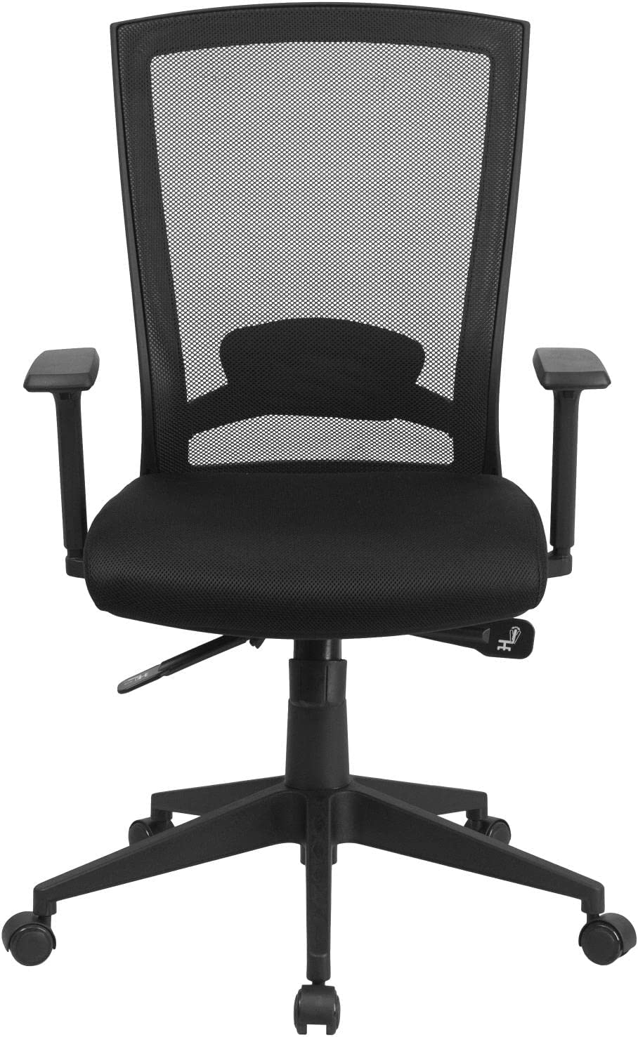 Flash Furniture Mid-Back Black Mesh Executive Swivel Ergonomic Office Chair with Back Angle Adjustment and Adjustable Arms