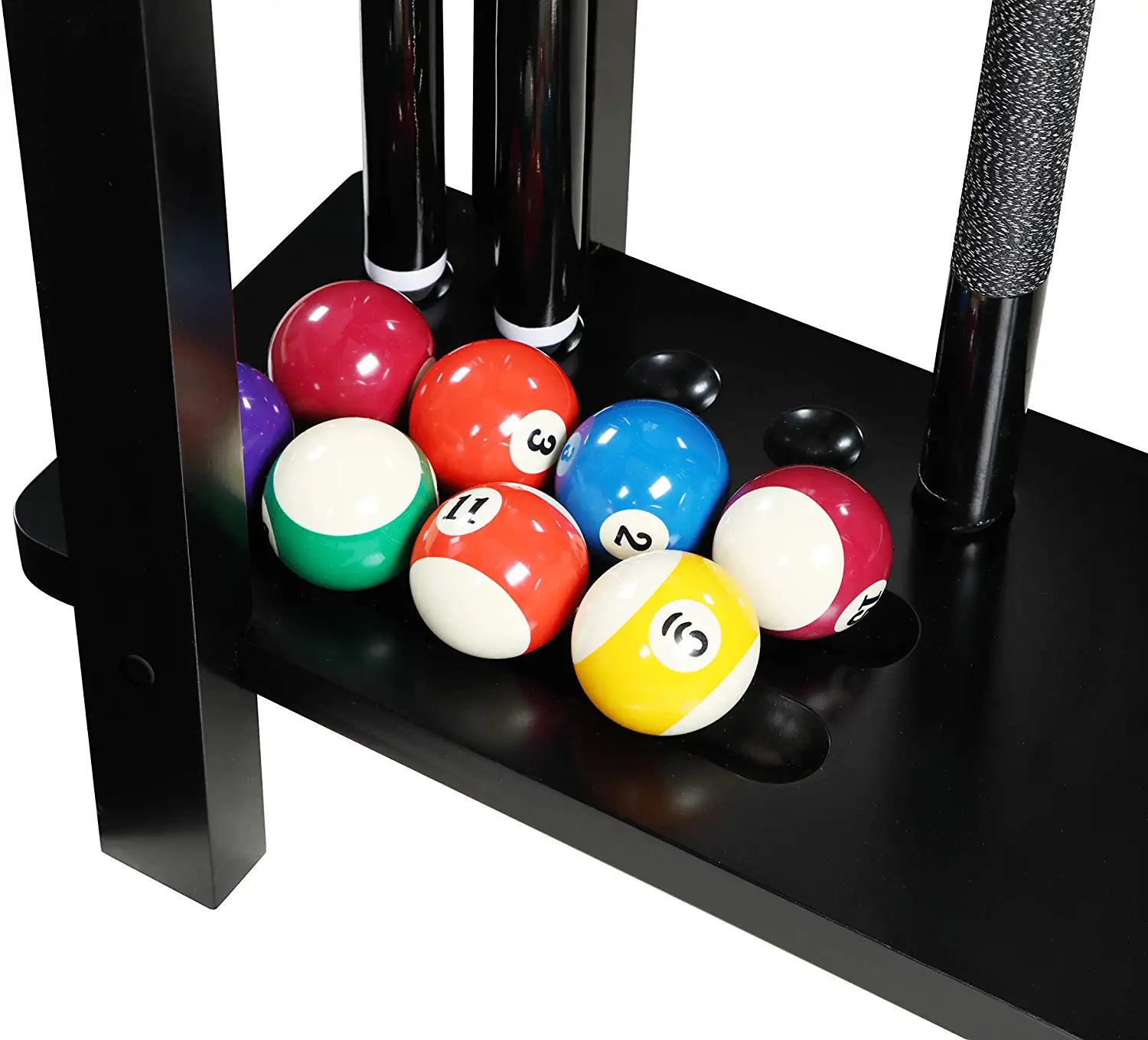 Hathaway Classic Floor Billiard Pool Cue Rack, Finish, 10.25&#34;L x 29&#34;W x 28.25&#34;H, Black