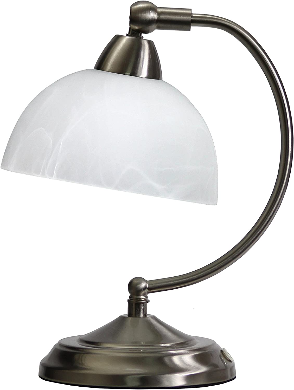 Elegant Designs LT2029-BSN Mini Modern Bankers Table Desk Lamp with Touch Dimmer Control Base, Brushed Nickel