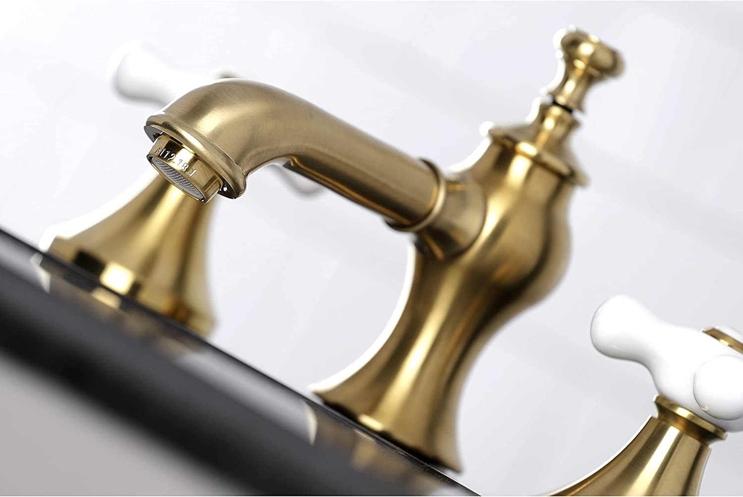 Kingston Brass KC7067PX Vintage 8 in. Widespread Bathroom Faucet, Brushed Brass