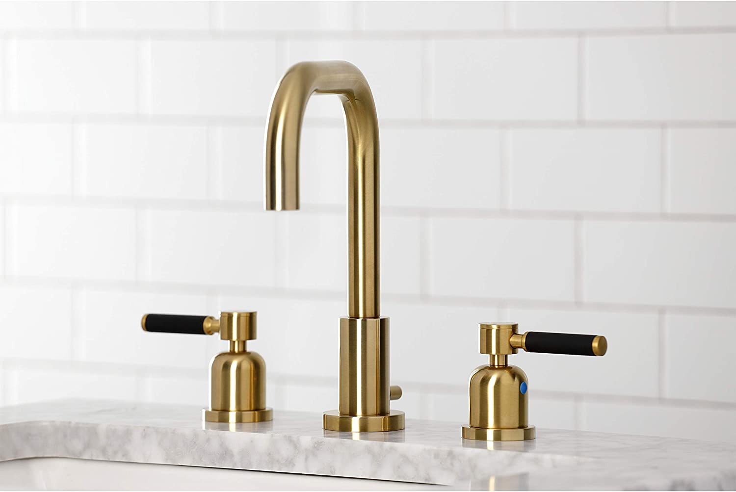 Kingston Brass FSC8933DKL Kaiser Widespread Bathroom Faucet, Brushed Brass