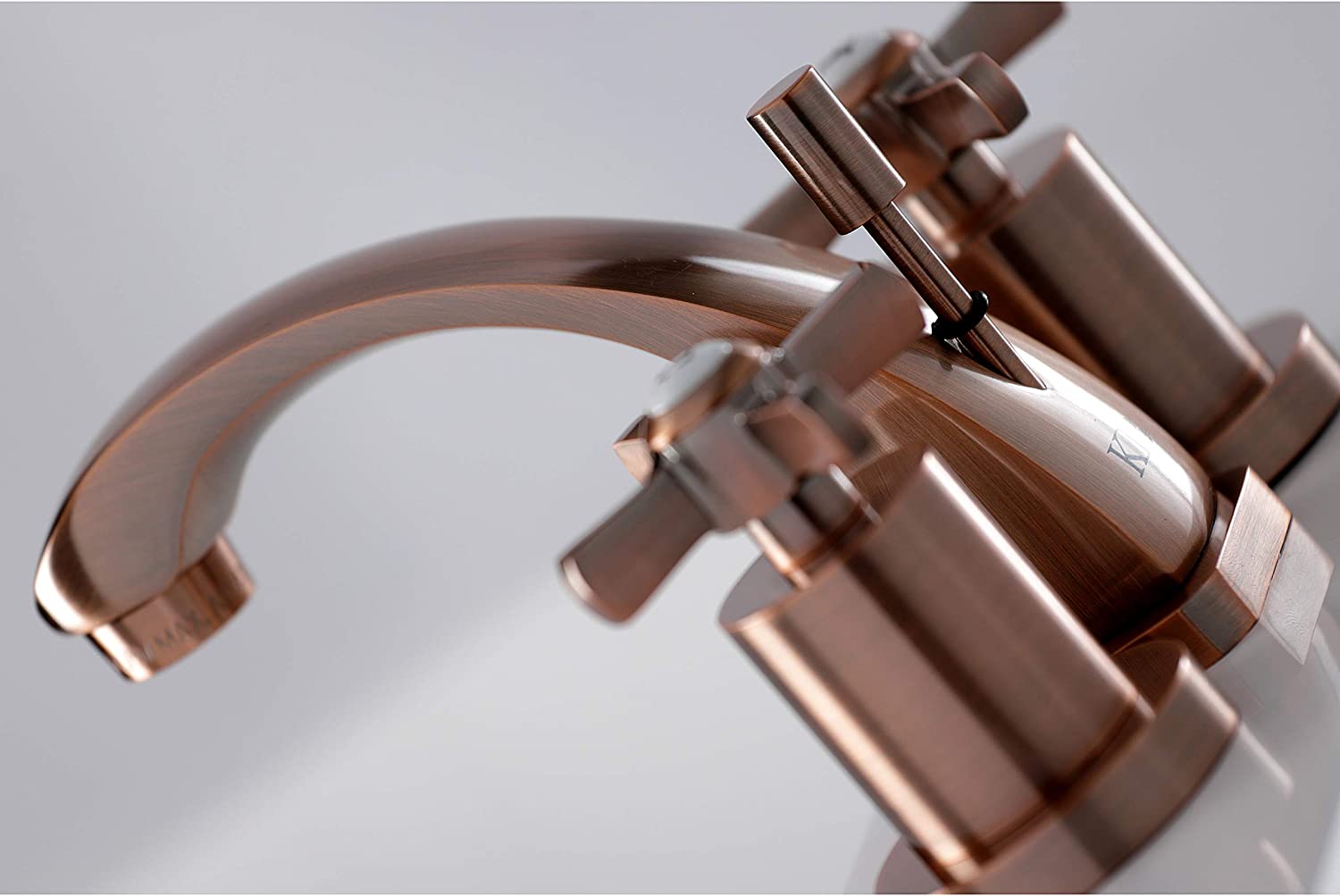 Kingston Brass KS494ZXAC Millennium Widespread Bathroom Faucet, Antique Copper