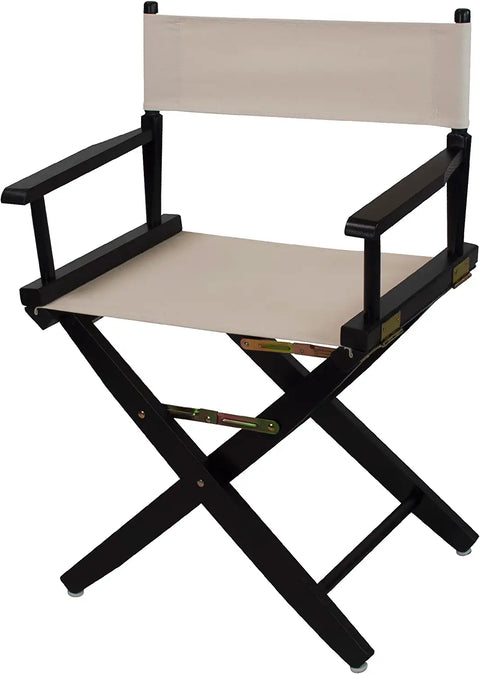Extra-Wide Premium 18 Directors Chair Black Frame W/Natural Color Cover