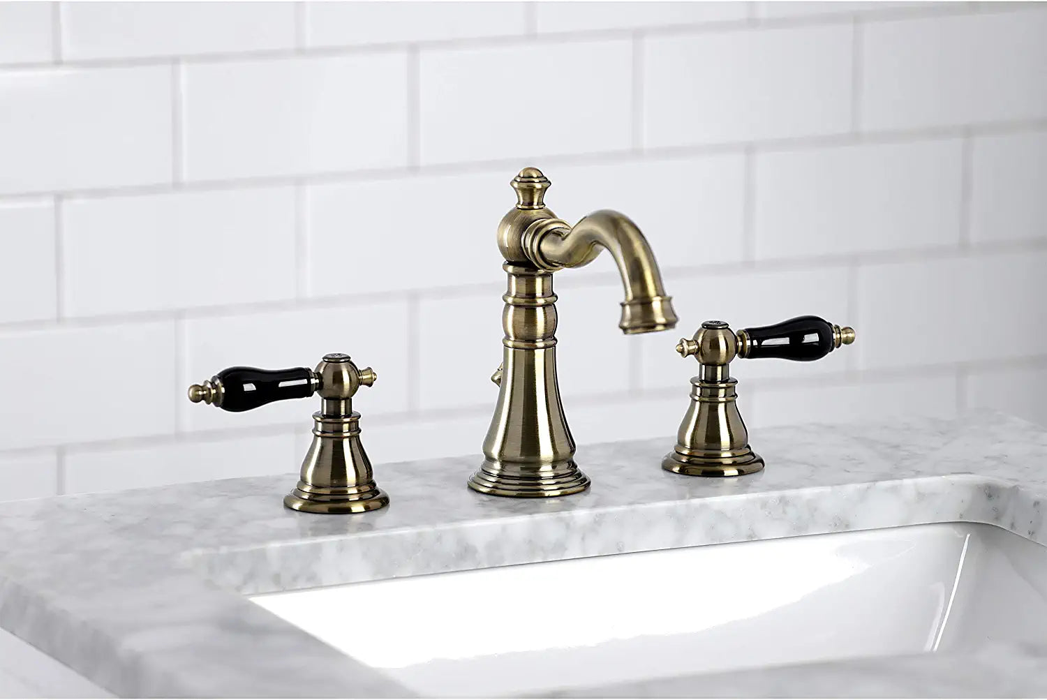 Kingston Brass FSC19733AKL Duchess Widespread Bathroom Faucet, Antique Brass