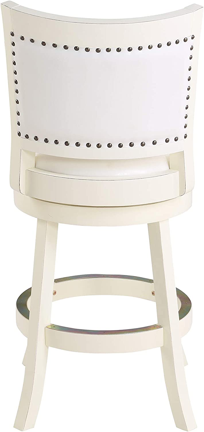 Boraam Bristol Counter Height Swivel Stool, 24-Inch, Distress White