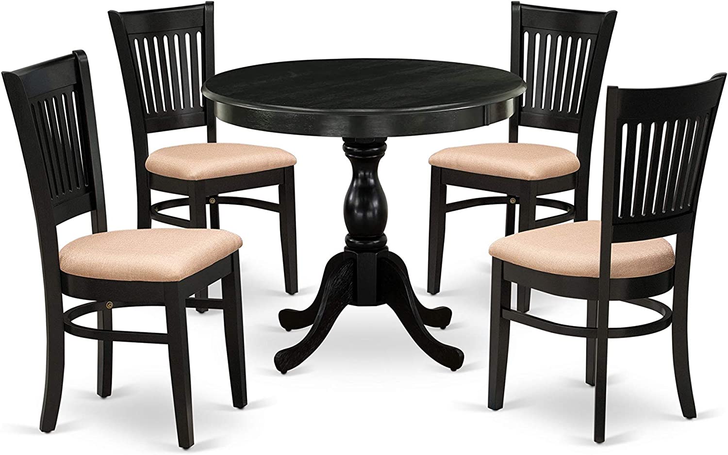 East West Furniture AMVA5-LWH-W Dining Set, Regular