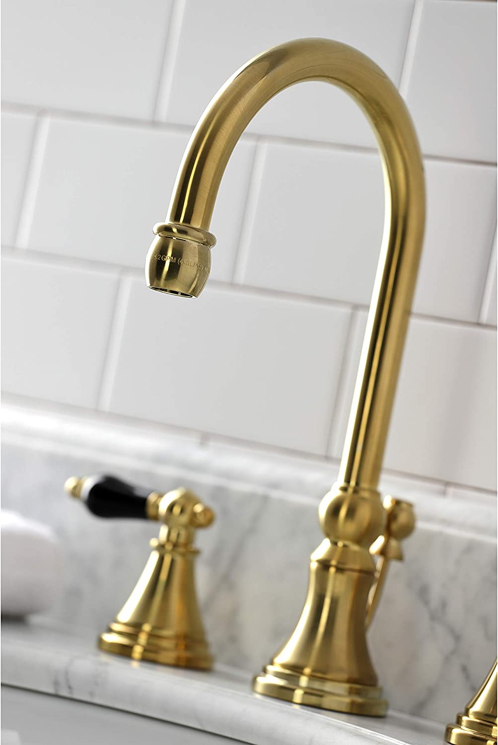 Kingston Brass KS2987PKL Duchess Widespread Bathroom Faucet, Brushed Brass