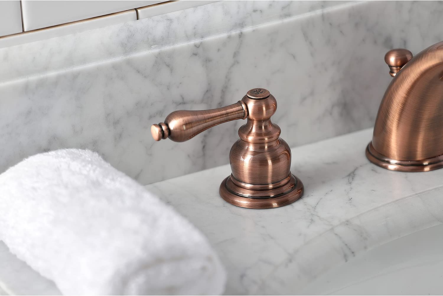 Kingston Brass KB976AL Victorian Widespread Bathroom Faucet, Antique Copper