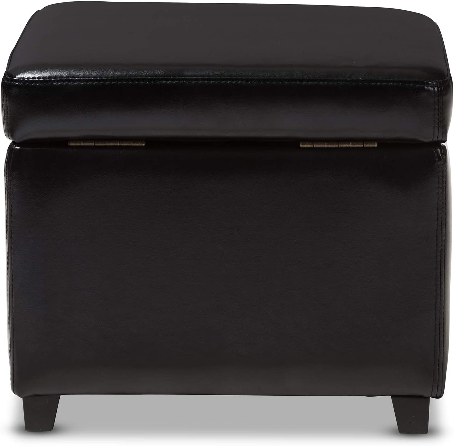 Baxton Studio OMY-162-J023-Black Storage-Ottomans, 18Lx18Wx15H, Raven Black