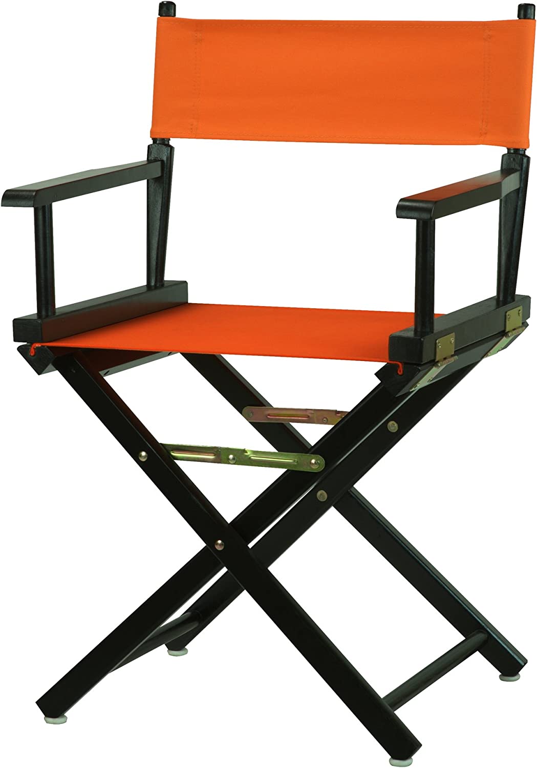 Casual Home 18&#34; Director&#39;s Chair Black Frame with Tangerine Canvas