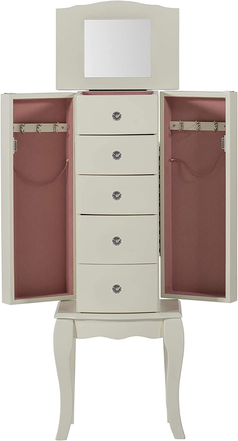 Powell Furniture Jewelry Armoire, White