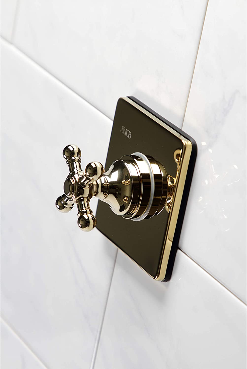 Kingston Brass KS3042BX Three-Way Diverter Valve with Trim Kit, Polished Brass