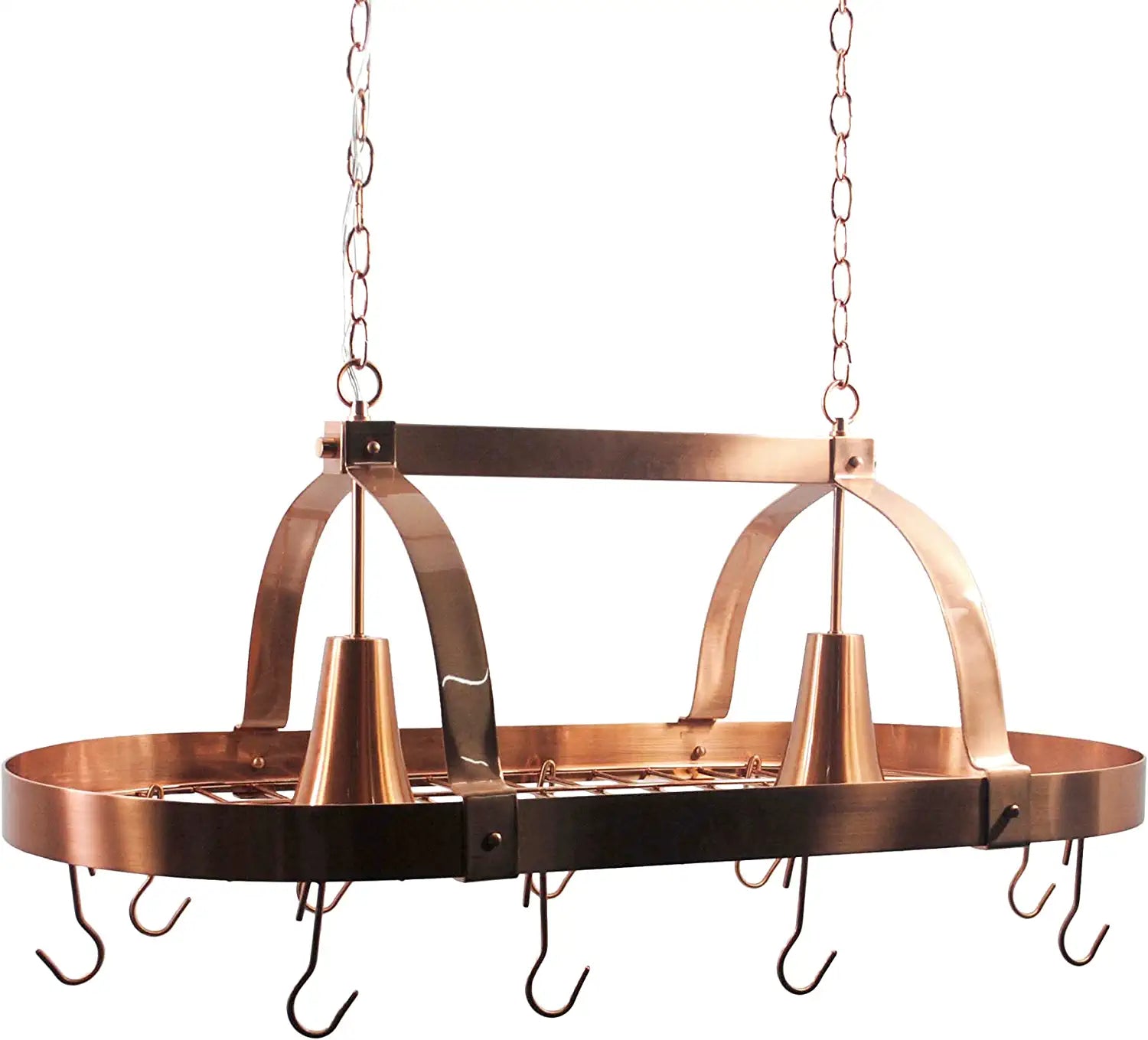 Elegant Designs PR1000-ORB Home Collection 2 Light Kitchen Pot Rack with Downlights, Oil Rubbed Bronze