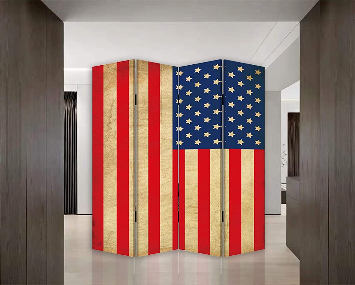 Screen Gems American Flag 4-panel Room Divider 7 ft. Tall