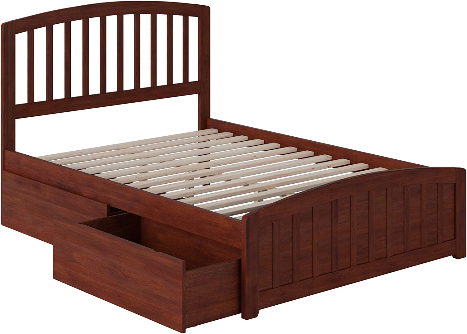 AFI Richmond Platform Matching Footboard and Turbo Charger with Urban Bed Drawers, Full, Walnut