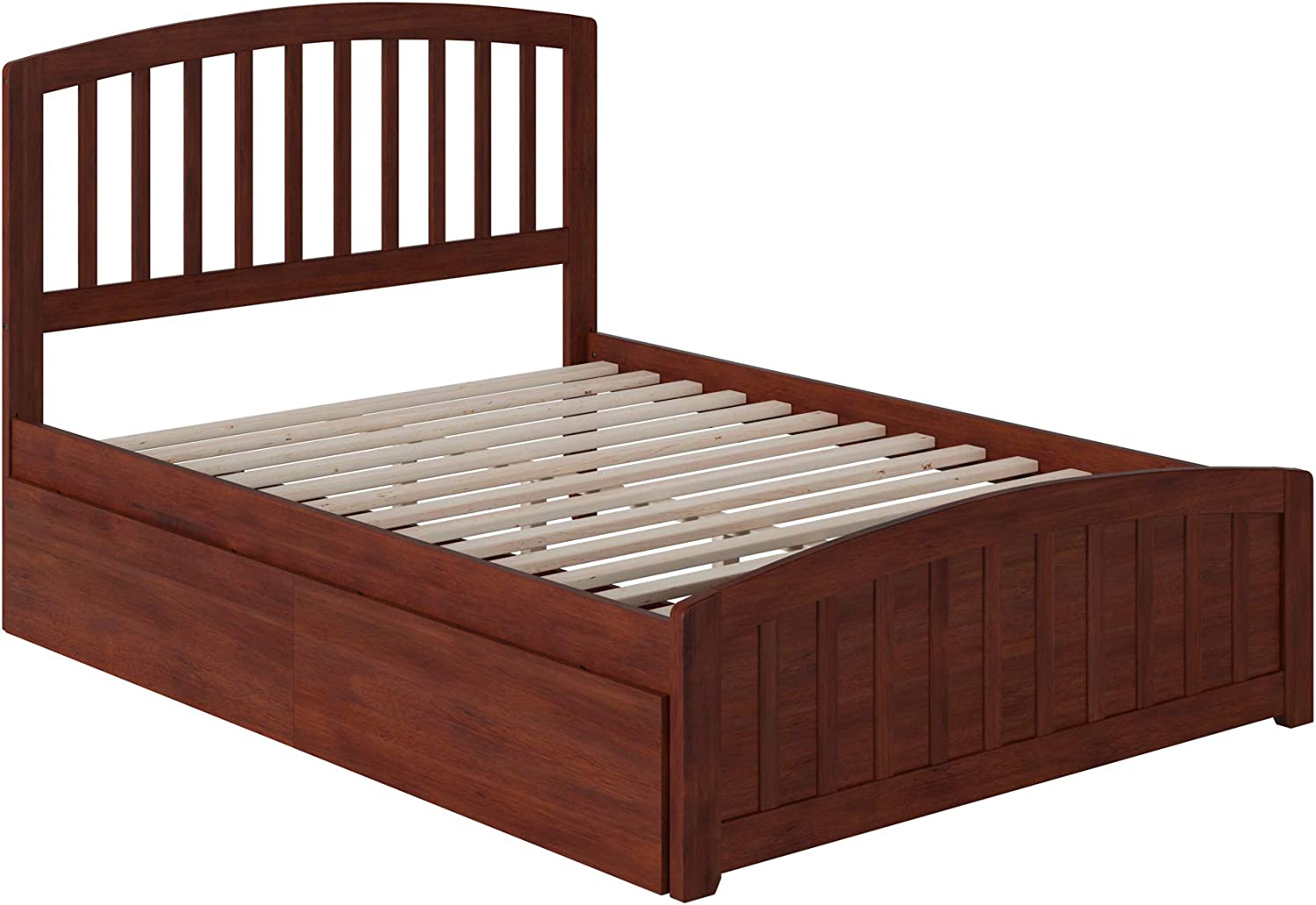 AFI Richmond Platform Matching Footboard and Turbo Charger with Urban Bed Drawers, Full, Walnut