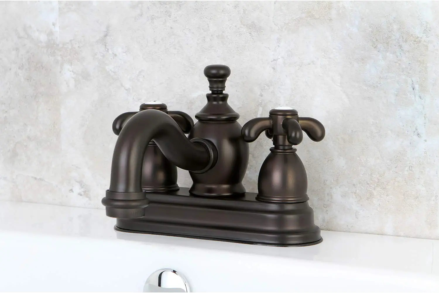 Kingston Brass KS7105TX French Country 4&#34; Centerset Bathroom Faucet, Oil Rubbed Bronze