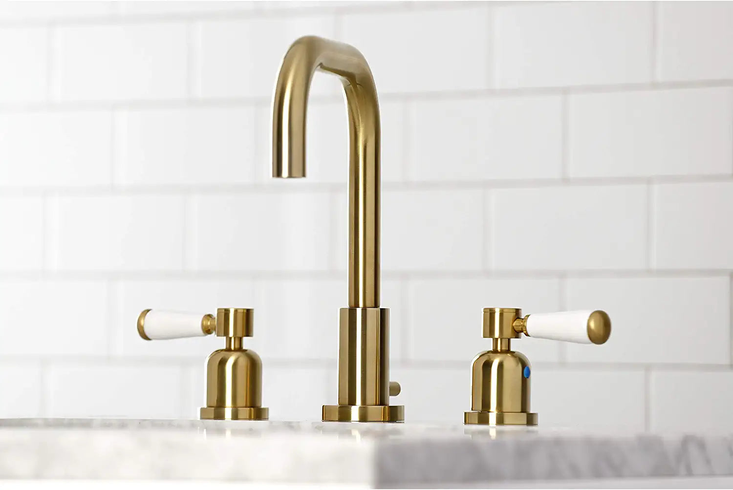 Kingston Brass FSC8933DPL Paris Widespread Bathroom Faucet, Brushed Brass